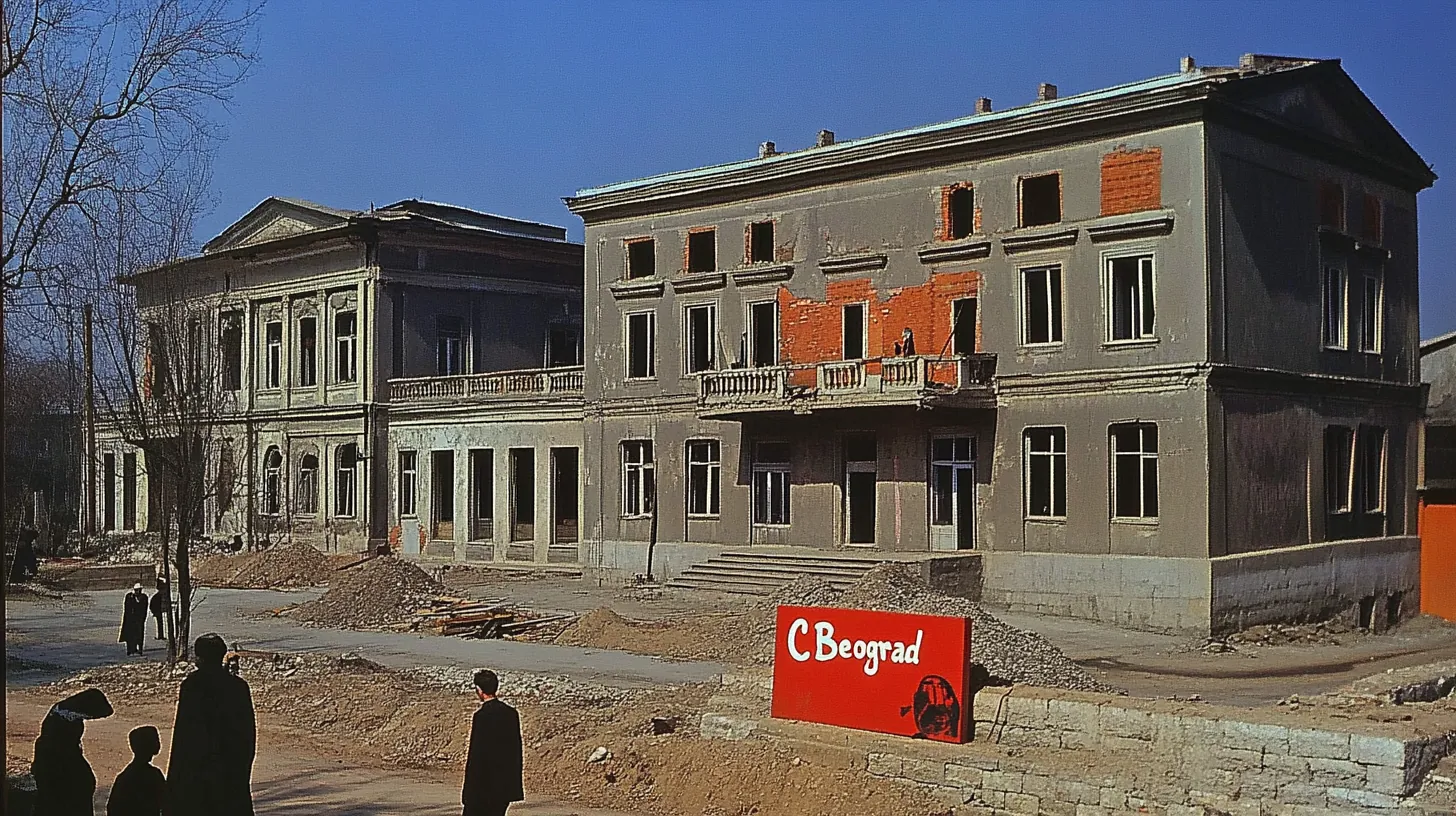 An_old_photo_of_the_building_which_is_located_in_Kars_and_ha, variant 0
