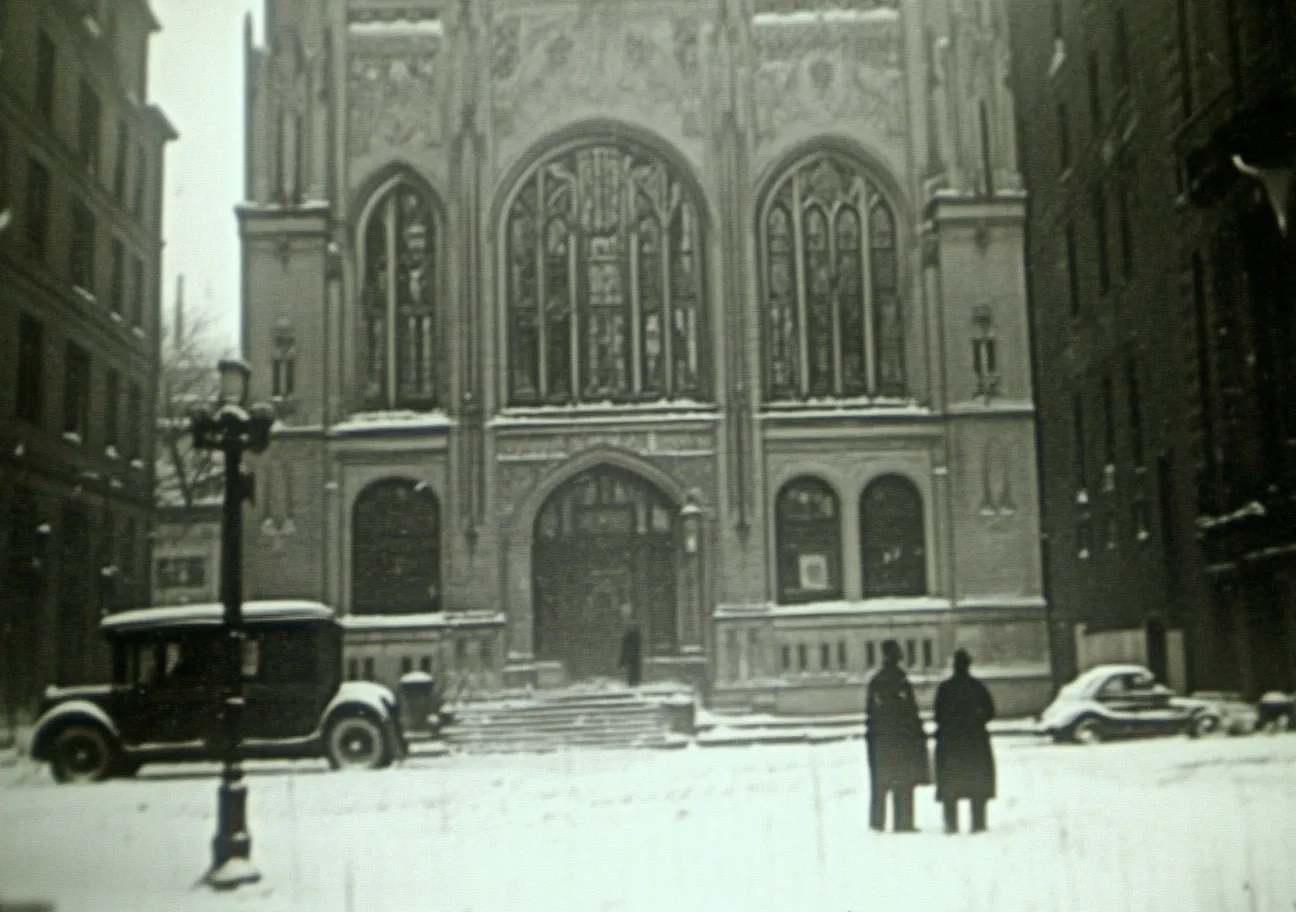 An_old_photograph_of_the_New_York_Vintage_college_building_i, variant 2